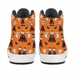 Cartoon Dracula Pattern Print High Top Leather Sneakers
