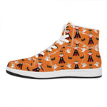 Cartoon Dracula Pattern Print High Top Leather Sneakers