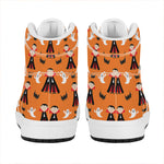 Cartoon Dracula Pattern Print High Top Leather Sneakers
