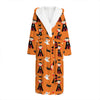 Cartoon Dracula Pattern Print Hooded Bathrobe