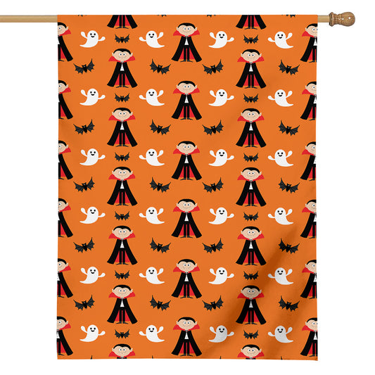 Cartoon Dracula Pattern Print House Flag