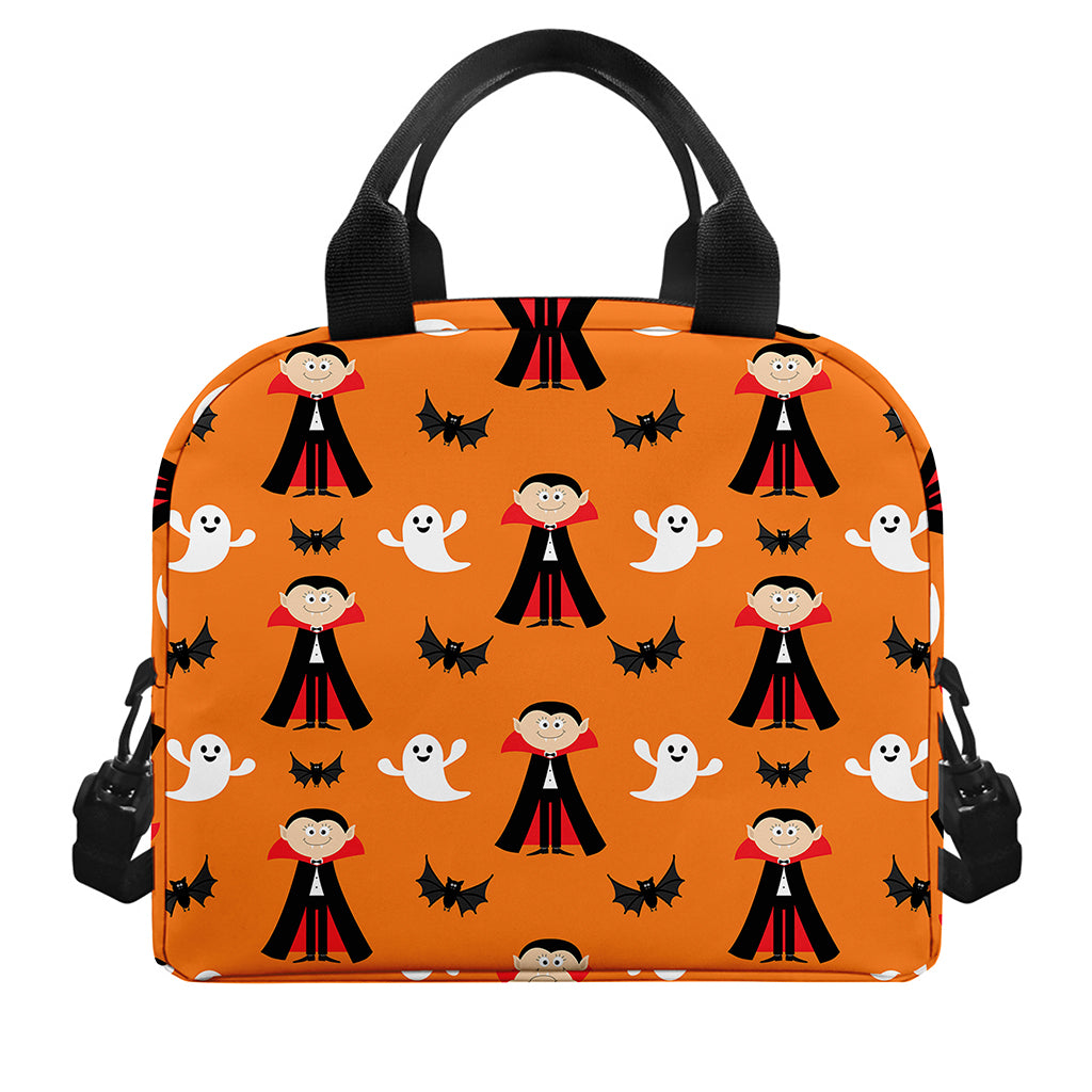 Cartoon Dracula Pattern Print Insulated Lunch Bag