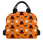 Cartoon Dracula Pattern Print Insulated Lunch Bag