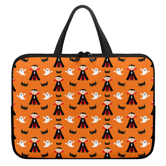 Cartoon Dracula Pattern Print Laptop Sleeve With Handle