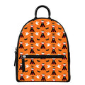 Cartoon Dracula Pattern Print Leather Backpack