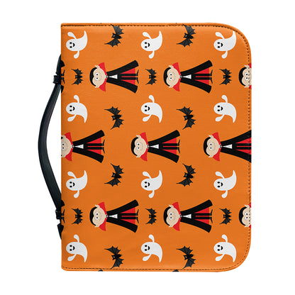 Cartoon Dracula Pattern Print Leather Bible Cover