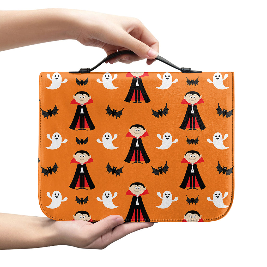 Cartoon Dracula Pattern Print Leather Bible Cover
