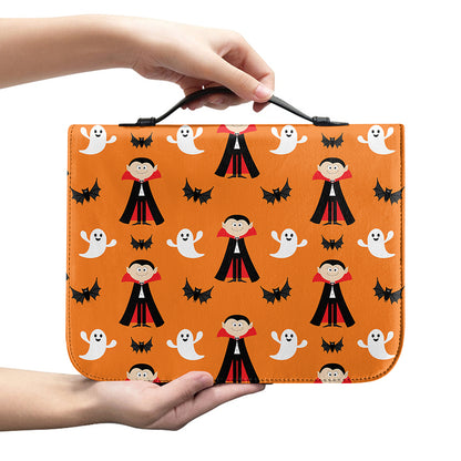 Cartoon Dracula Pattern Print Leather Bible Cover