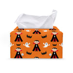 Cartoon Dracula Pattern Print Leather Tissue Box Cover