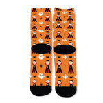 Cartoon Dracula Pattern Print Long Socks