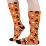 Cartoon Dracula Pattern Print Long Socks