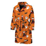 Cartoon Dracula Pattern Print Men's Bathrobe