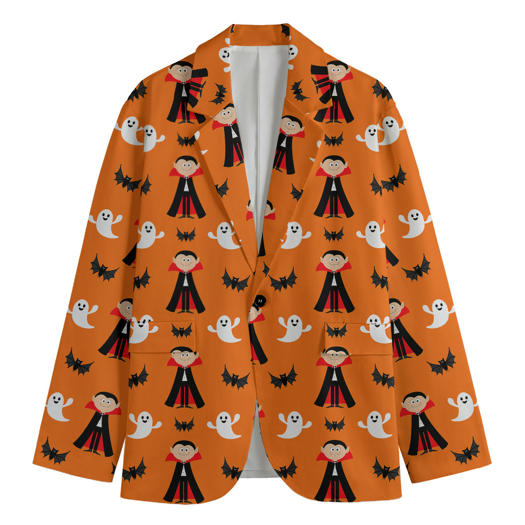 Cartoon Dracula Pattern Print Men's Blazer