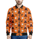 Cartoon Dracula Pattern Print Men's Bomber Jacket