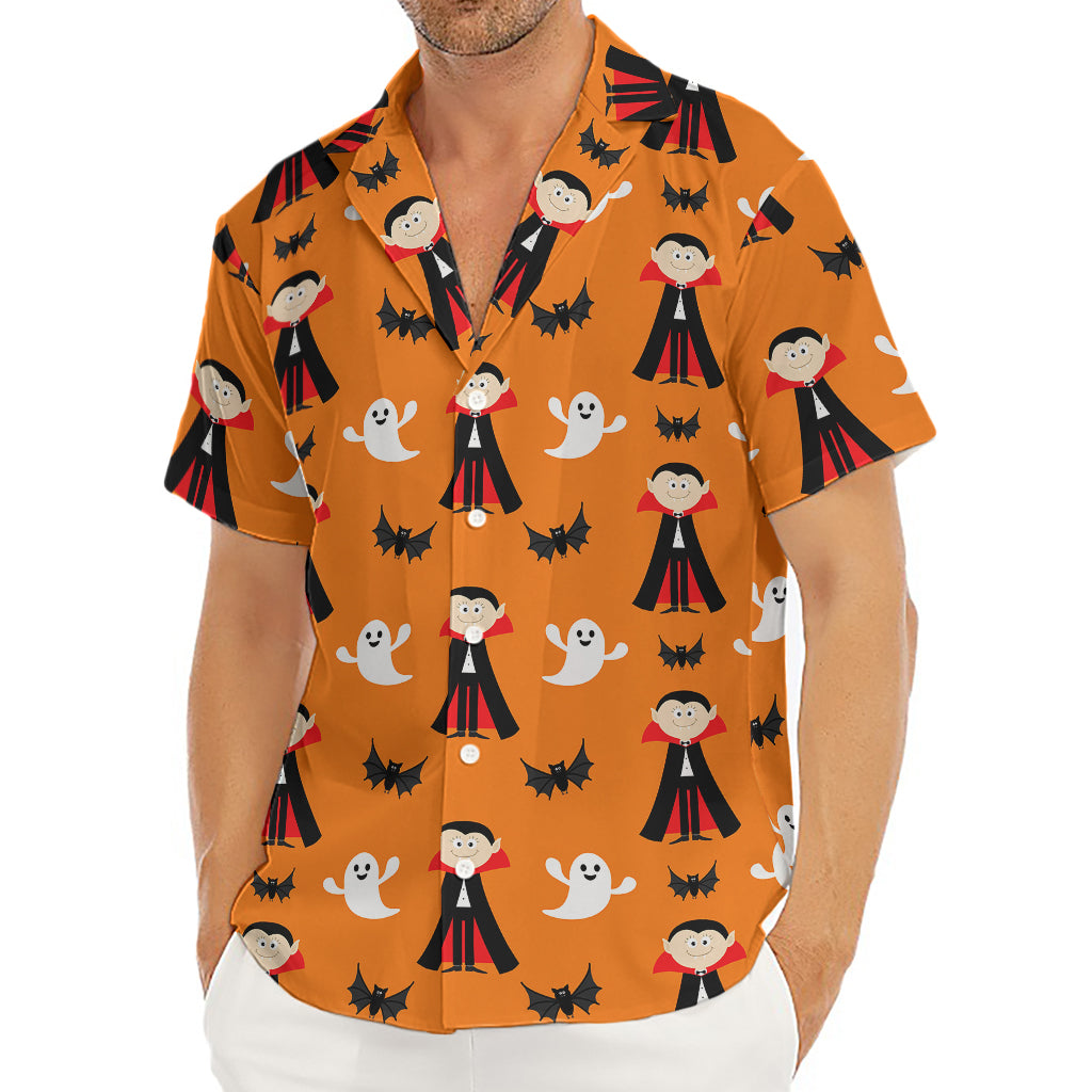 Cartoon Dracula Pattern Print Men's Deep V-Neck Shirt