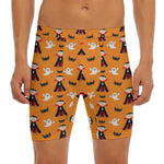 Cartoon Dracula Pattern Print Men's Long Boxer Briefs