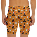 Cartoon Dracula Pattern Print Men's Long Boxer Briefs