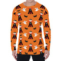 Cartoon Dracula Pattern Print Men's Long Sleeve T-Shirt