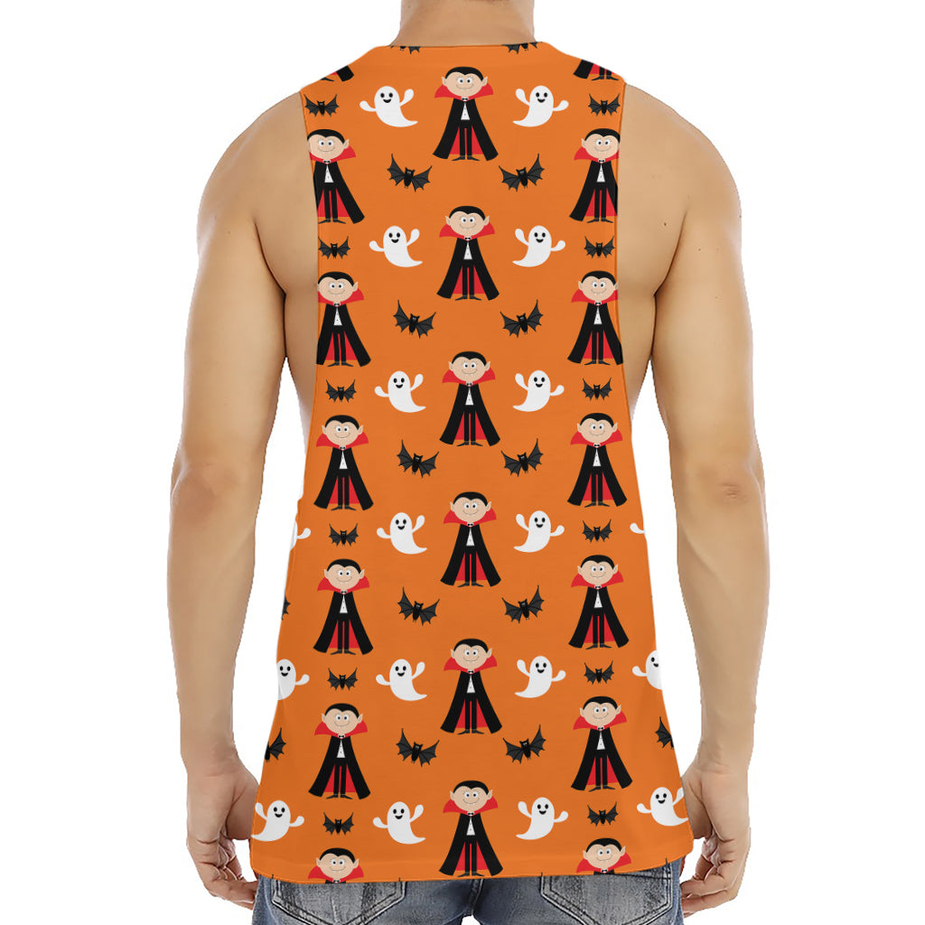 Cartoon Dracula Pattern Print Men's Muscle Tank Top