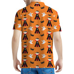 Cartoon Dracula Pattern Print Men's Polo Shirt
