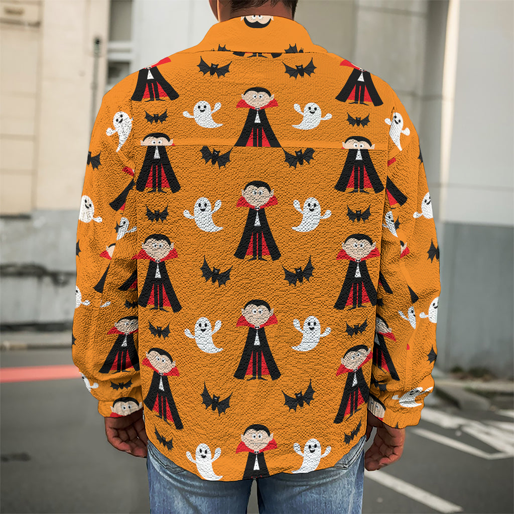 Cartoon Dracula Pattern Print Men's Shirt Jacket