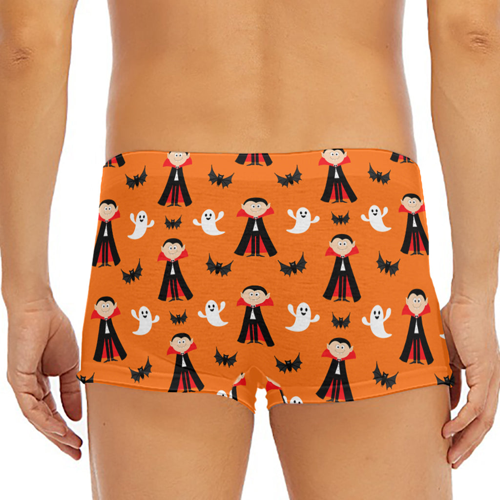 Cartoon Dracula Pattern Print Men's Short Boxer Briefs