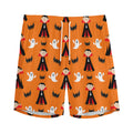 Cartoon Dracula Pattern Print Men's Athletic Shorts
