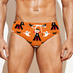 Cartoon Dracula Pattern Print Men's Swim Briefs