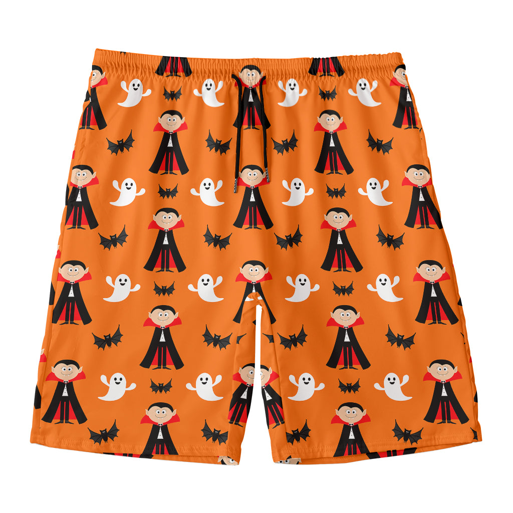 Cartoon Dracula Pattern Print Men's Swim Trunks