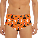 Cartoon Dracula Pattern Print Men's Triangle Swim Briefs