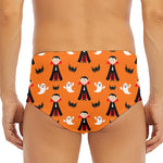 Cartoon Dracula Pattern Print Men's Triangle Swim Briefs