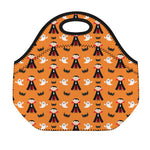 Cartoon Dracula Pattern Print Neoprene Lunch Bag
