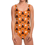 Cartoon Dracula Pattern Print One Piece Swimsuit