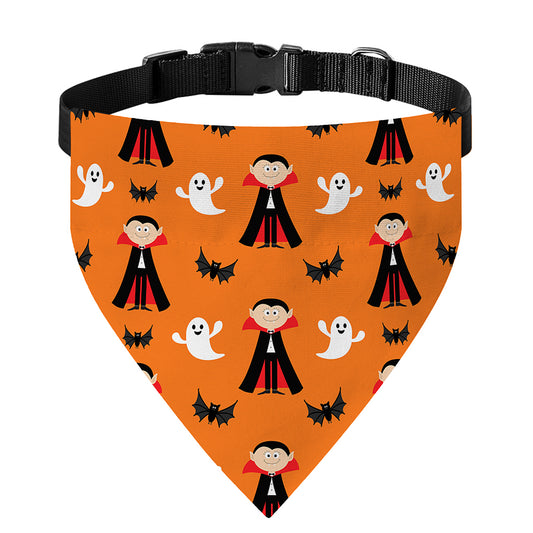 Cartoon Dracula Pattern Print Over The Collar Dog Bandana