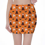 Cartoon Dracula Pattern Print Pencil Mini Skirt