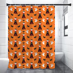 Cartoon Dracula Pattern Print Premium Shower Curtain