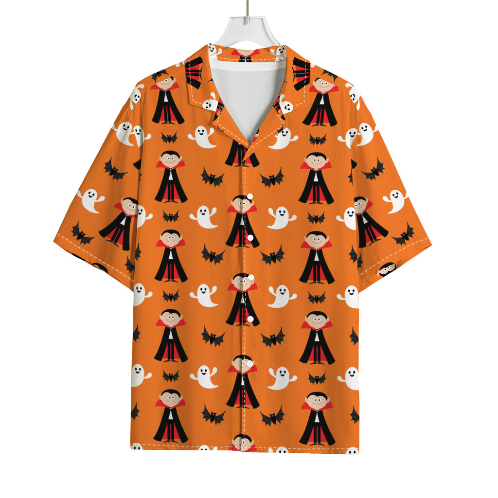 Cartoon Dracula Pattern Print Rayon Hawaiian Shirt