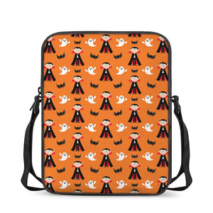 Cartoon Dracula Pattern Print Rectangular Crossbody Bag