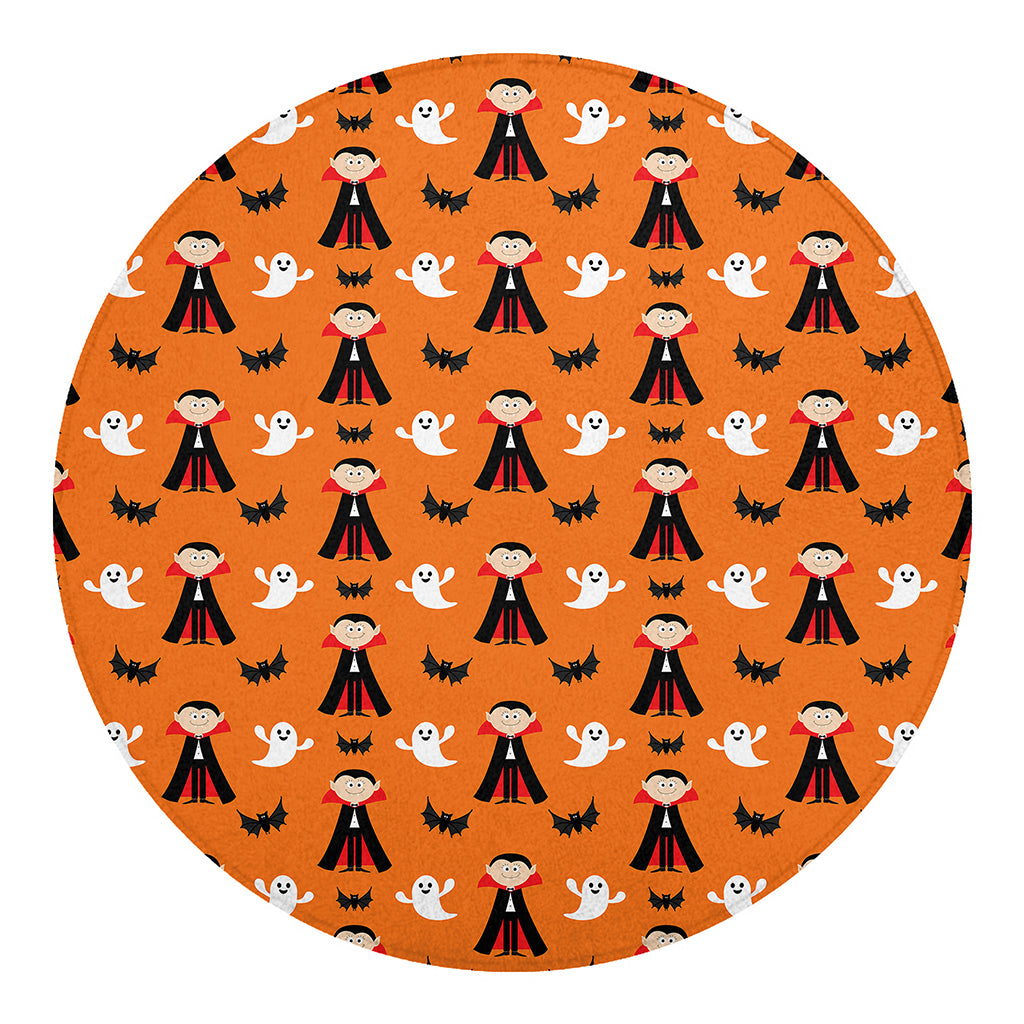 Cartoon Dracula Pattern Print Round Blanket