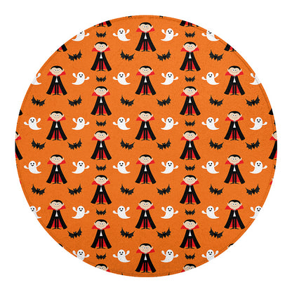 Cartoon Dracula Pattern Print Round Blanket