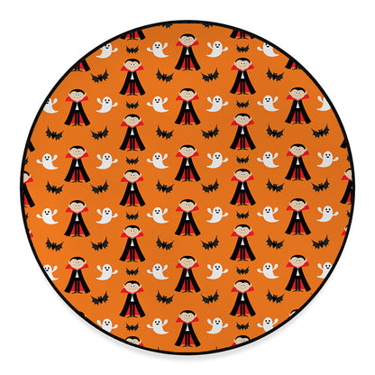 Cartoon Dracula Pattern Print Round Floor Mat