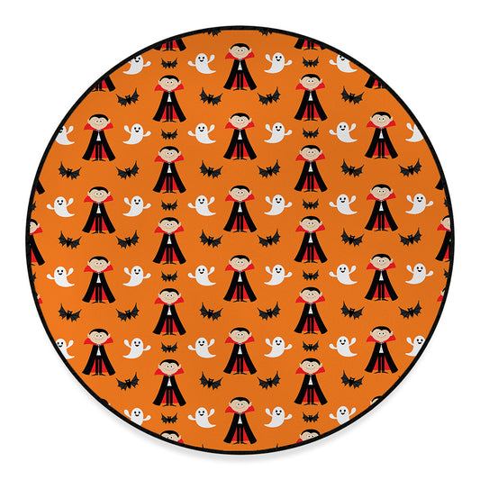 Cartoon Dracula Pattern Print Round Floor Mat