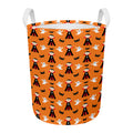 Cartoon Dracula Pattern Print Round Laundry Basket