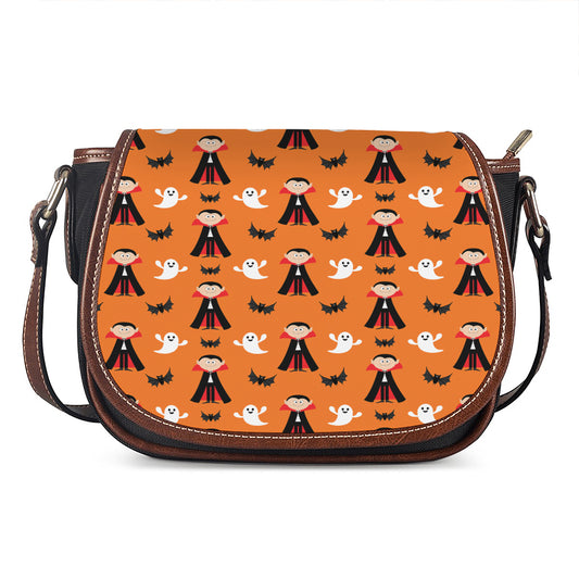 Cartoon Dracula Pattern Print Saddle Bag