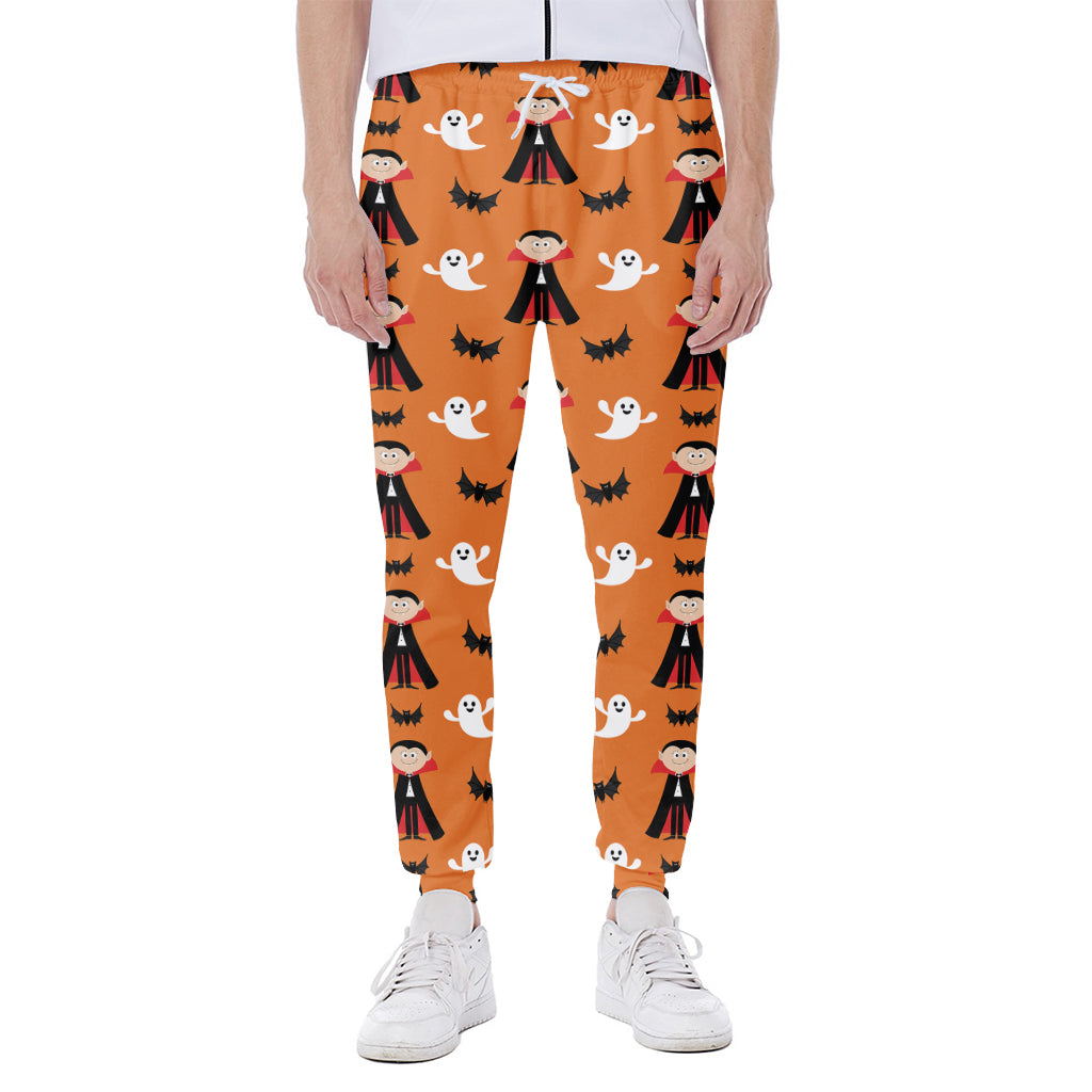 Cartoon Dracula Pattern Print Scuba Joggers