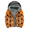 Cartoon Dracula Pattern Print Sherpa Lined Zip Up Hoodie