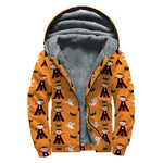 Cartoon Dracula Pattern Print Sherpa Lined Zip Up Hoodie