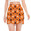 Cartoon Dracula Pattern Print Side Slit Mini Skirt