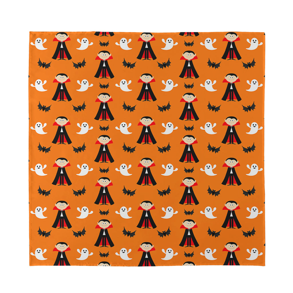 Cartoon Dracula Pattern Print Silk Bandana