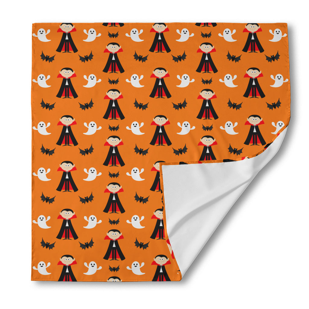 Cartoon Dracula Pattern Print Silk Bandana